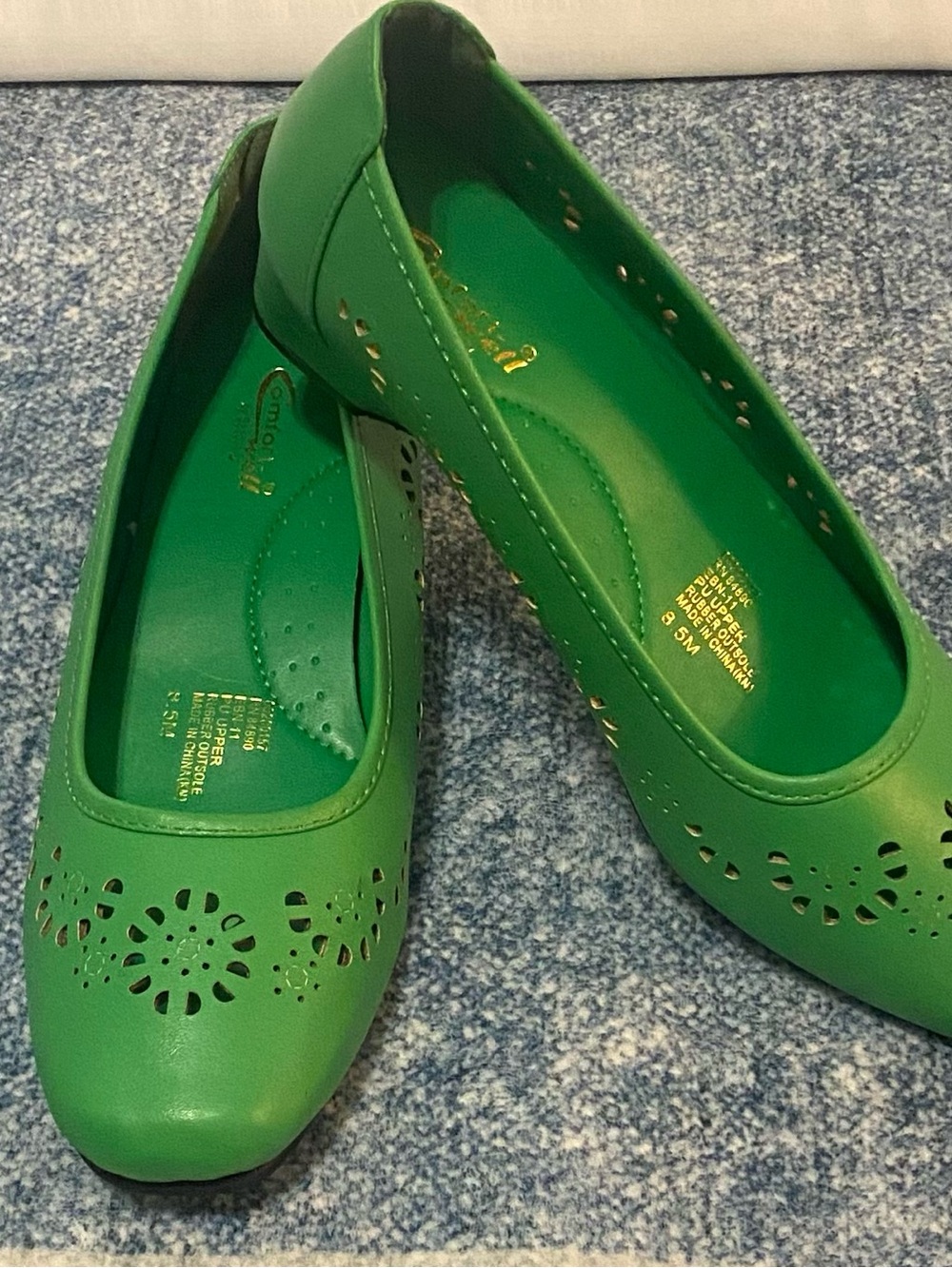 Beacon Green Perforated Ballet Flats